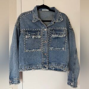 Rhinestone denim jacket